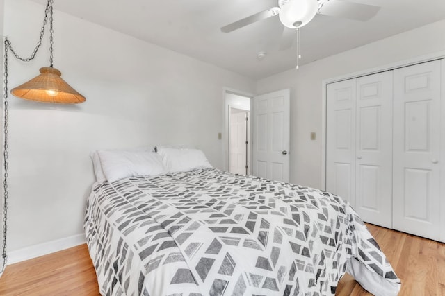 101 Owens Dr, Inman, SC 29349 - bedroom with wood finished floors, a closet, and a ceiling fan