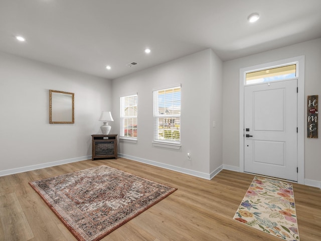1848 Sourwood Dr, Woodruff, SC 29388 - entryway with light wood-style flooring and recessed lighting