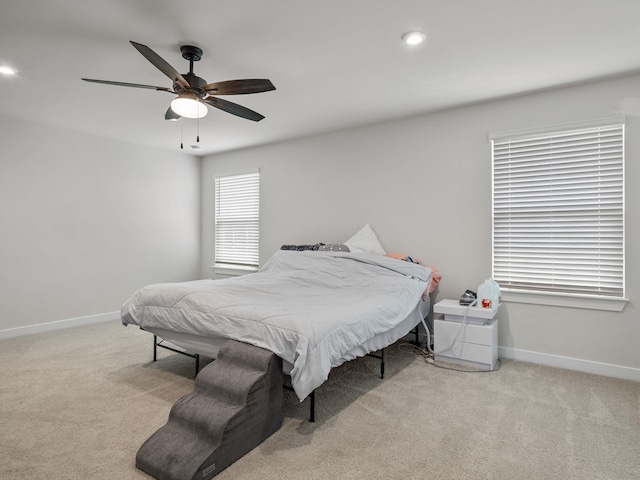 1848 Sourwood Dr, Woodruff, SC 29388 - carpeted bedroom featuring a ceiling fan and recessed lighting