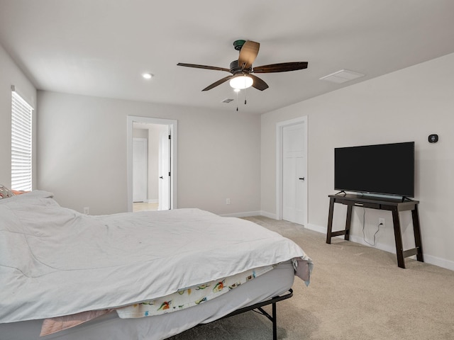 1848 Sourwood Dr, Woodruff, SC 29388 - bedroom featuring light colored carpet and a ceiling fan