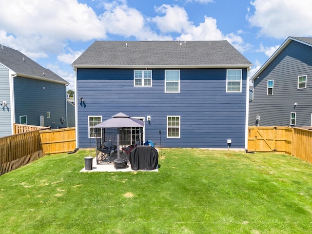 1848 Sourwood Dr, Woodruff, SC 29388 - rear view of property with a patio, a fenced backyard, and a gazebo