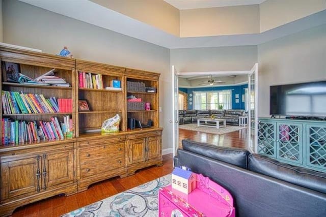 217 Aqua Cove Ct, Inman, SC 29349 - living area with wood finished floors and ceiling fan