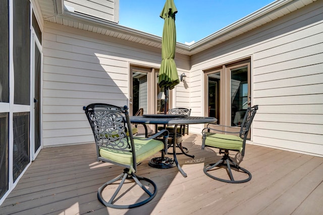 204 Lord Byron Ln, Travelers Rest, SC 29690 - wooden deck with outdoor dining area