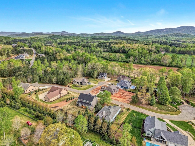 204 Lord Byron Ln, Travelers Rest, SC 29690 - aerial overview of property's location with a heavily wooded area and mountains