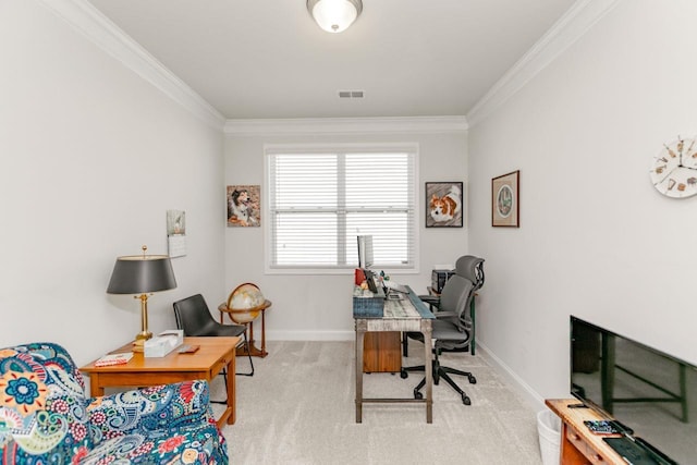 5 Yellow Fox Rd, Greer, SC 29650 - office featuring ornamental molding and carpet flooring