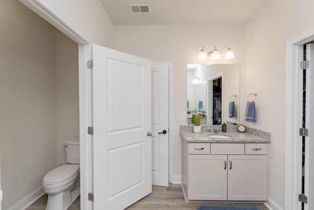 5 Yellow Fox Rd, Greer, SC 29650 - bathroom with vanity, wood finished floors, and a walk in closet
