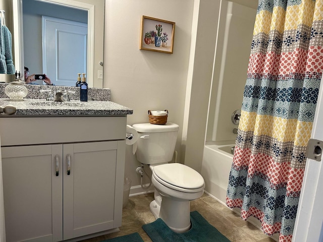 5 Yellow Fox Rd, Greer, SC 29650 - full bath featuring vanity, tile patterned flooring, and shower / bath combo with shower curtain