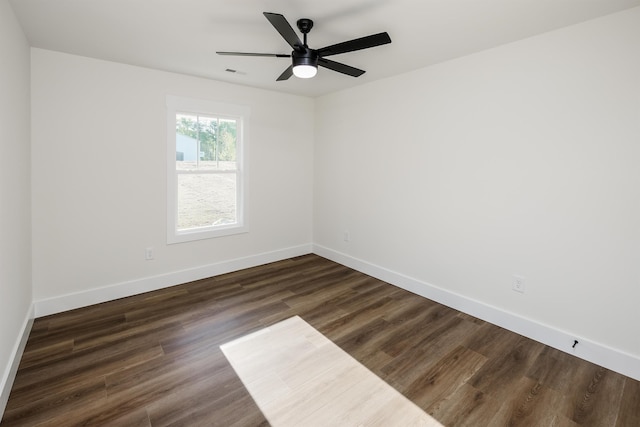 7 Campbell Mill Rd, Traveleres Rest, SC 29690 - unfurnished room with dark wood-style flooring and ceiling fan