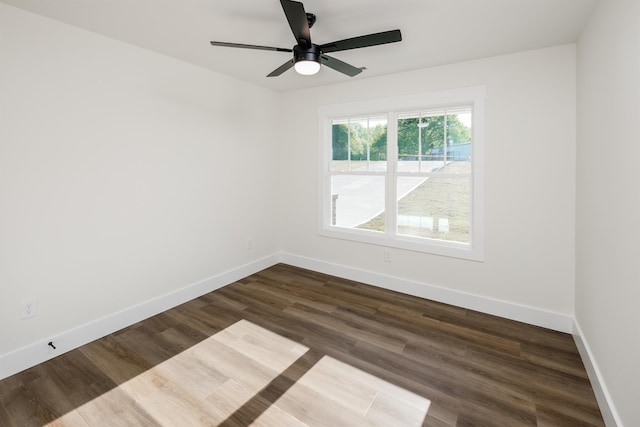 7 Campbell Mill Rd, Traveleres Rest, SC 29690 - spare room featuring a ceiling fan and dark wood finished floors