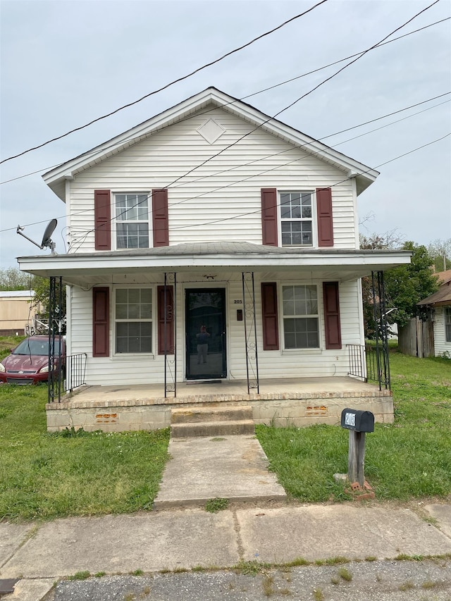 205 Hicks St, Union, SC 29379 - view of front of property featuring covered porch and a front lawn