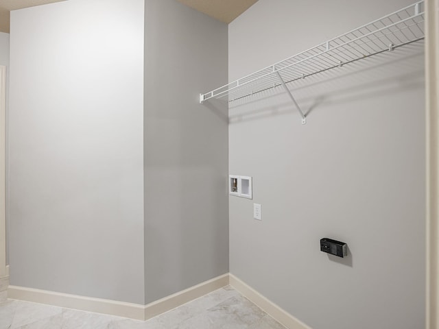 311 Hayfield Ct, Boiling Springs, SC 29316 - laundry room featuring hookup for a washing machine, light marble finish floors, and hookup for an electric dryer
