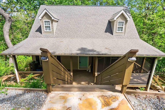 419 Hidden Hill Rd, Tryon, NC 28782 - view of front of property with a sunroom and a shingled roof