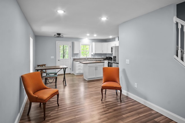 419 Hidden Hill Rd, Tryon, NC 28782 - living area with dark wood finished floors and recessed lighting