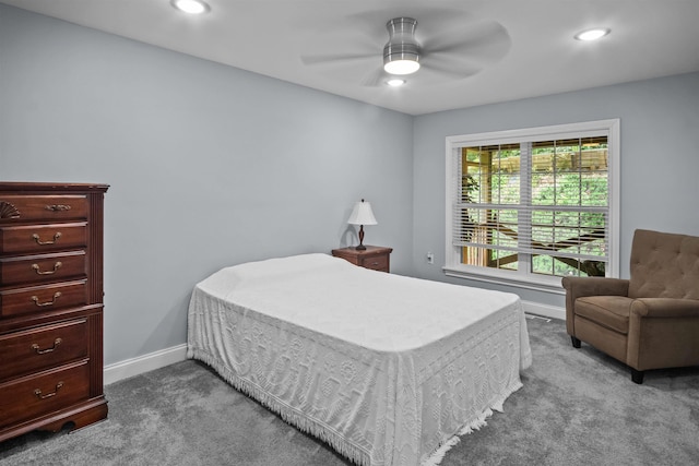 419 Hidden Hill Rd, Tryon, NC 28782 - carpeted bedroom with recessed lighting and a ceiling fan