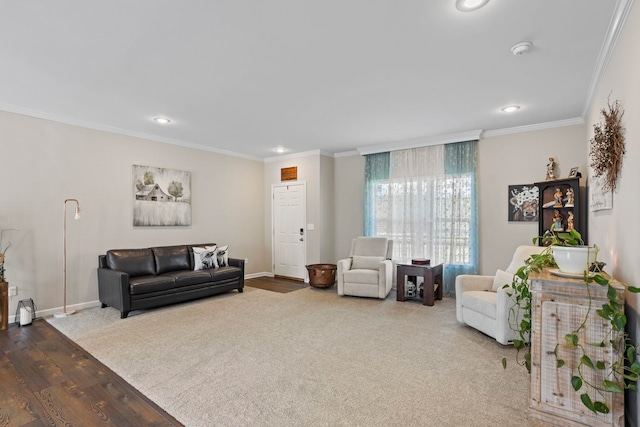 140 Vera Ln, Columbus, NC 28722 - living room with recessed lighting, crown molding, and wood finished floors
