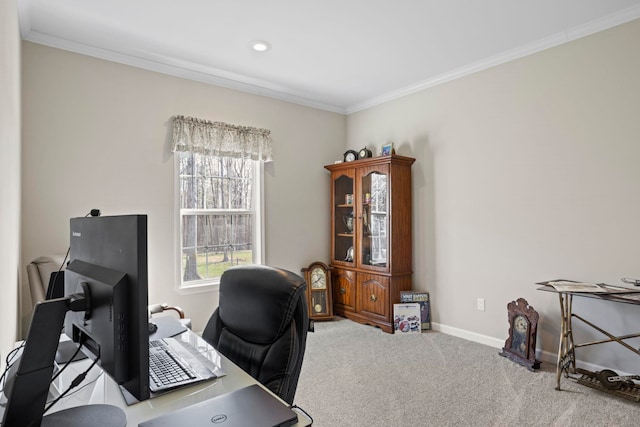 140 Vera Ln, Columbus, NC 28722 - office area with ornamental molding and carpet flooring