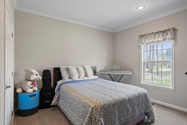140 Vera Ln, Columbus, NC 28722 - bedroom featuring carpet, multiple windows, crown molding, and recessed lighting
