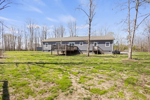 140 Vera Ln, Columbus, NC 28722 - back of house with a deck and a lawn
