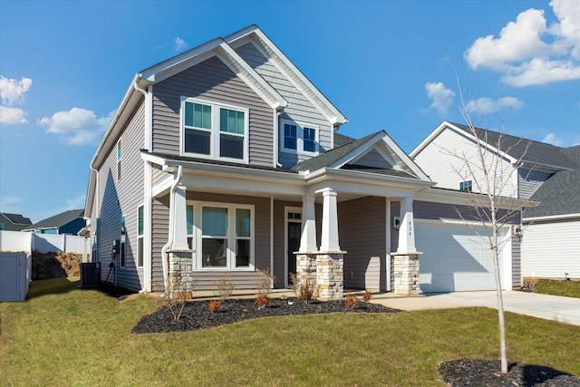 424 Granbury Dr, Duncan, SC 29334 - craftsman inspired home with driveway, a porch, a garage, and a front lawn