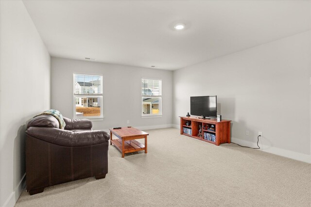 424 Granbury Dr, Duncan, SC 29334 - living room featuring light carpet and baseboards