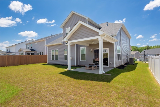 424 Granbury Dr, Duncan, SC 29334 - rear view of house with a ceiling fan, a patio area, and a fenced backyard