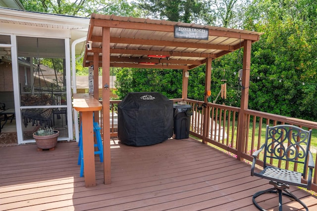 229 Cart Dr, Spartanburg, SC 29307 - wooden deck featuring area for grilling