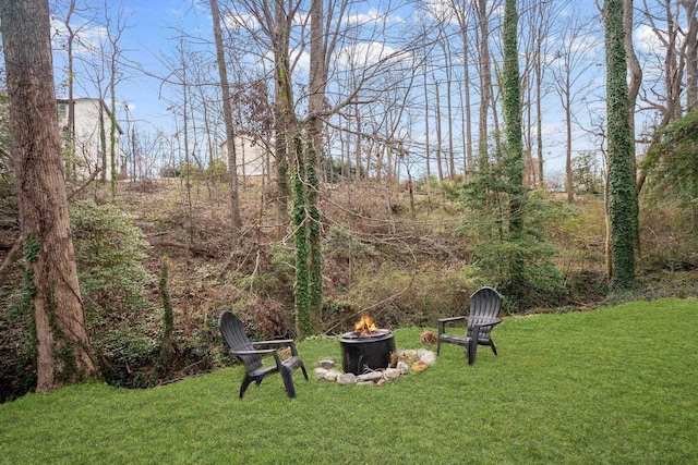 212 Dayside Ct, Greer, SC 29651 - view of green lawn with a fire pit