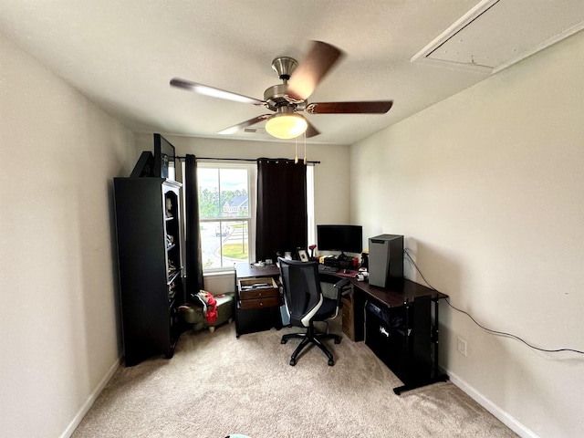 411 Triple Crown Way, Spartanburg, SC 29301 - office space with attic access, light carpet, and a ceiling fan