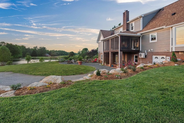 270 Watkins Rd, Campobello, SC 29322 - view of green lawn with a sunroom