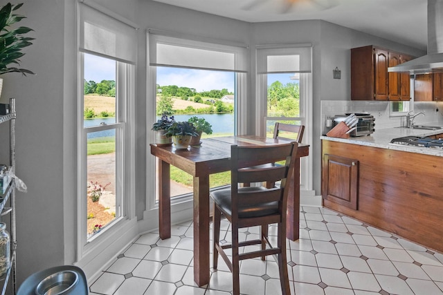 270 Watkins Rd, Campobello, SC 29322 - dining space featuring light flooring and a water view