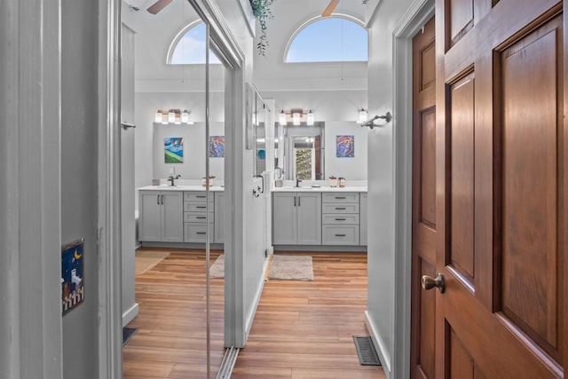270 Watkins Rd, Campobello, SC 29322 - full bath with vanity and wood finished floors