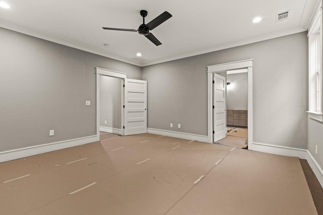 2032 Ivy Cottage Path, Boiling Springs, SC 29316 - unfurnished bedroom with recessed lighting, connected bathroom, and a ceiling fan