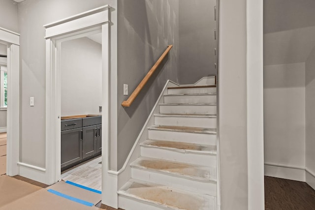 2032 Ivy Cottage Path, Boiling Springs, SC 29316 - stairway with wood finished floors and baseboards