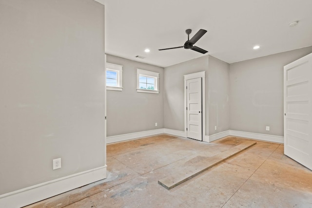 2032 Ivy Cottage Path, Boiling Springs, SC 29316 - empty room featuring a ceiling fan, a smoke detector, and recessed lighting