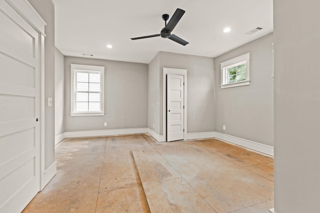 2032 Ivy Cottage Path, Boiling Springs, SC 29316 - unfurnished bedroom featuring multiple windows, recessed lighting, and ceiling fan