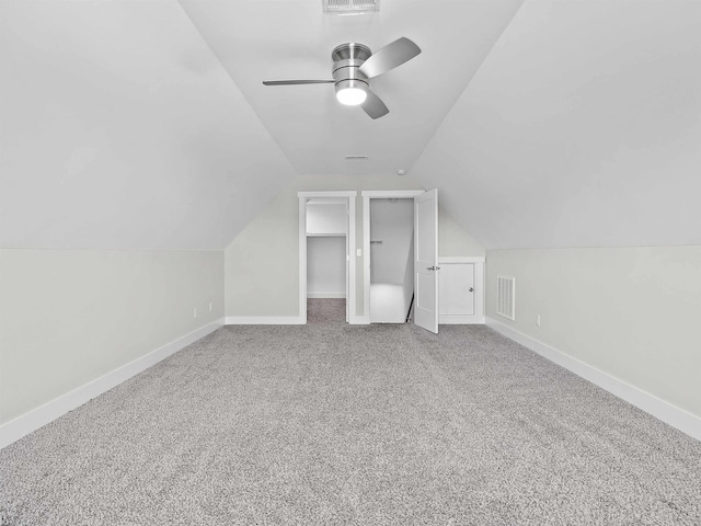 433 Josie Way, Boiling Springs, SC 29316 - additional living space with carpet, vaulted ceiling, and a ceiling fan