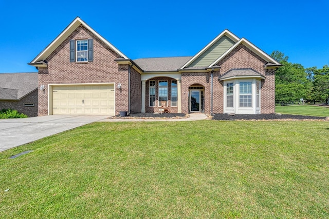 202 Buxton Ct, Easley, SC 29642 - view of front of property with brick siding, driveway, a front yard, and an attached garage