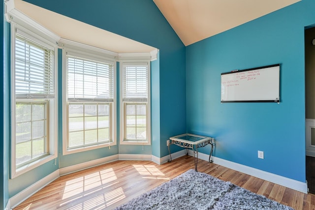 202 Buxton Ct, Easley, SC 29642 - unfurnished room with vaulted ceiling and wood finished floors