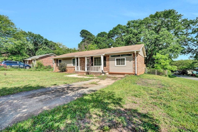 211 Skyline Rd, Greer, SC 29651 - single story home with covered porch, brick siding, and driveway