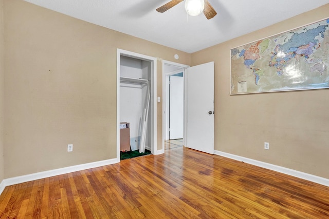 211 Skyline Rd, Greer, SC 29651 - unfurnished bedroom featuring wood finished floors and ceiling fan