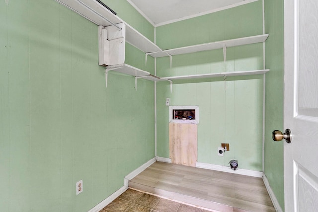 211 Skyline Rd, Greer, SC 29651 - laundry area with hookup for an electric dryer, hookup for a washing machine, and crown molding