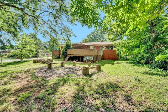 211 Skyline Rd, Greer, SC 29651 - view of yard with a wooden deck and a vegetable garden