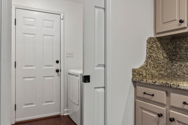 413 Rambling Rose Way, Moore, SC 29369 - laundry room featuring dark wood finished floors and washer and dryer