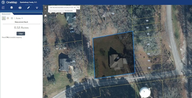 190 Beaverdam Church Rd, Enoree, SC 29335 - map of property location with property boundaries highlighted