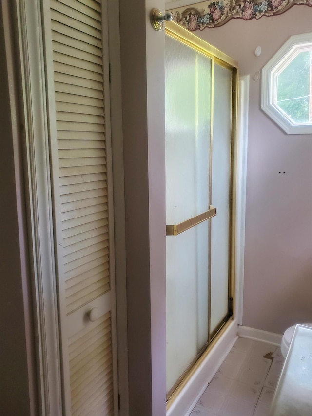 190 Beaverdam Church Rd, Enoree, SC 29335 - bathroom featuring toilet and a shower stall