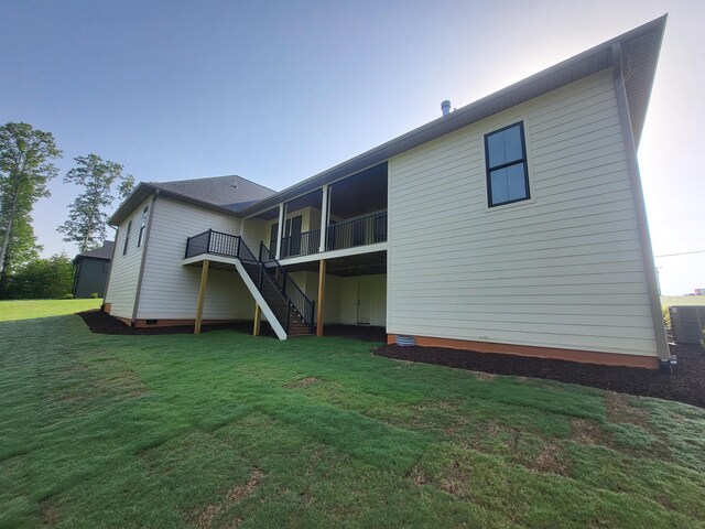 3963 Pennington Rd, Greer, SC 29651 - back of property with stairs, a yard, and a deck