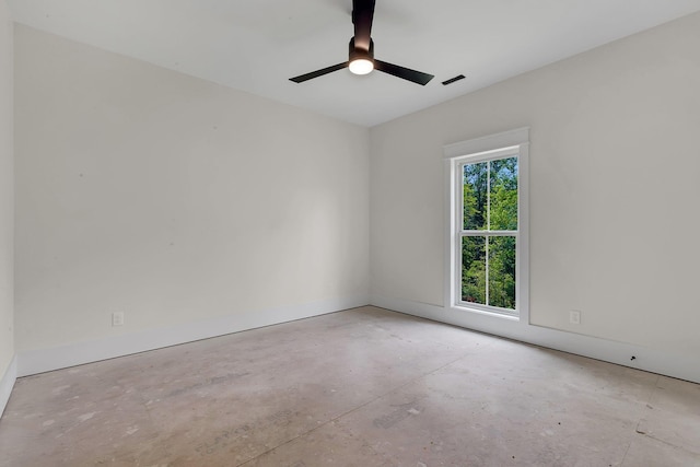 3963 Pennington Rd, Greer, SC 29651 - empty room with concrete flooring and ceiling fan