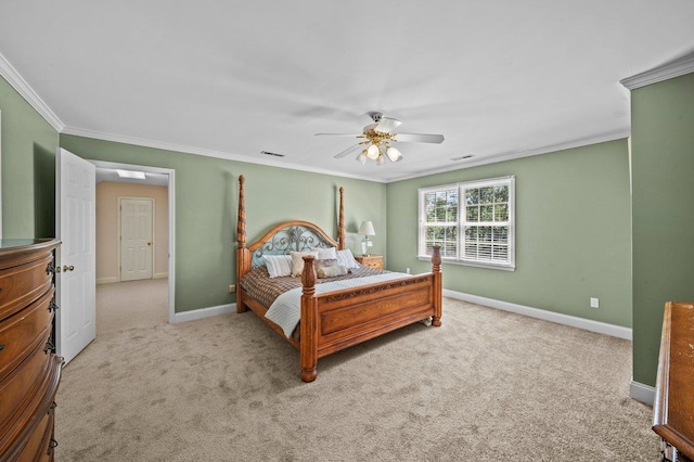 155 Lake Park Dr, Spartanburg, SC 29301 - bedroom with carpet floors, crown molding, and a ceiling fan