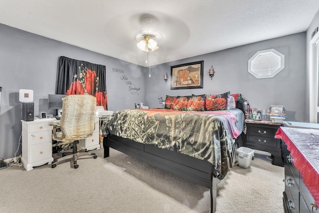 125 Greenway Ave, Union, SC 29379 - bedroom with carpet floors, ceiling fan, and a textured ceiling