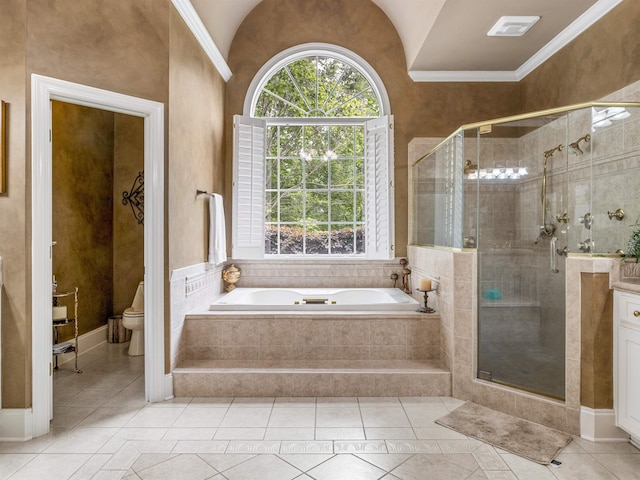 458 Carolina Club Dr, Spartanburg, SC 29306 - full bath with a garden tub, a stall shower, and tile patterned flooring